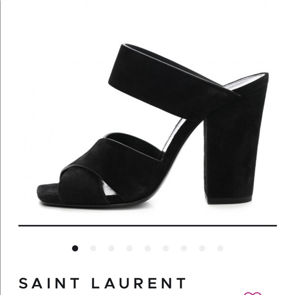 SAINT LAURENT BLACK SANDAL - Picture 1 of 8